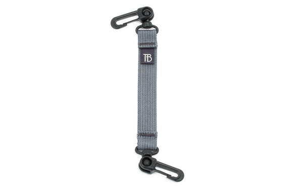 An 8-inch Northwest Sky (light grey) Key Strap with a snaphook at either end.